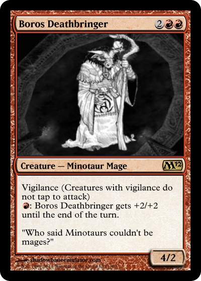 (card Creation) Boros Deathbringer (creature-minotaur Mage) (picture 