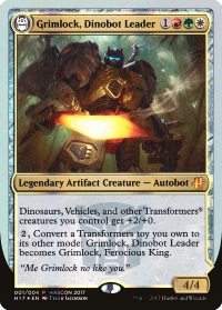 grimlock cards dinobot leader mtg king silver border ferocious magic card commander deck edh gathering flip artifact transform decks don