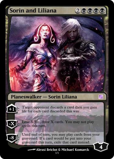 Sorin & Liliana, dual planeswalker - Custom Card Creation - Magic