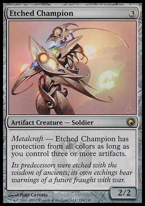 etched champion artifact cards mtg salvation