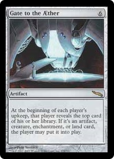 gate aether card cards deck artifact mtg magic gathering mirrodin æther stack gatherer play cost upkeep each player mana rating