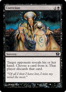 card coercion opponent spells magic gathering cards discards target hand sorcery mtg discard player whenever each creatures creature spell gatherer
